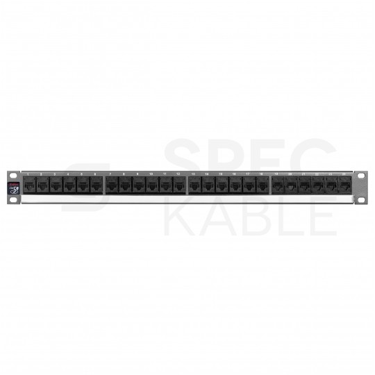 Patch panel RACK 19" kat.5e 24p UTP z półką 1U grafit DataGate+ Molex