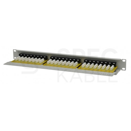 Patch panel RACK 19" kat.6 24p UTP z półką 1U szary VALUE