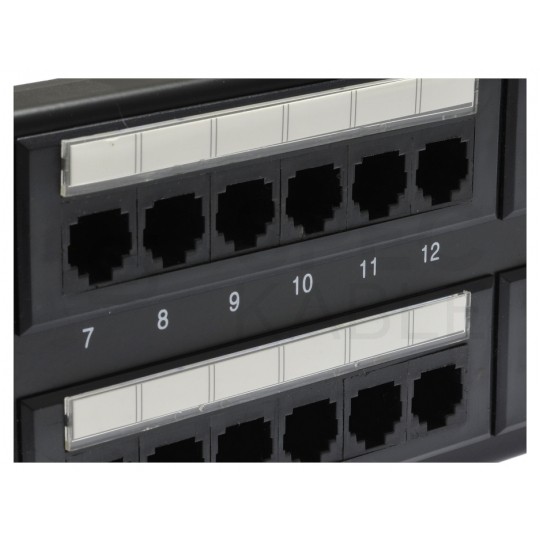 Patch panel RACK 19" kat.6 48p UTP 2U czarny NEKU