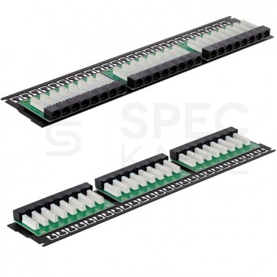 Patch panel RACK 19" kat.6 48p UTP z półką 1U ATEL