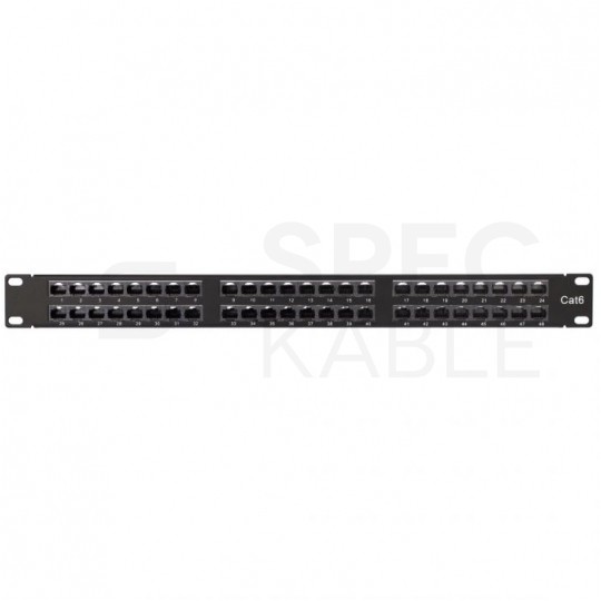 Patch panel RACK 19" kat.6 48p UTP z półką 1U ATEL
