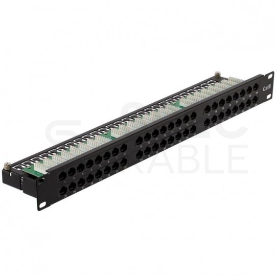 Patch panel RACK 19" kat.6 48p UTP z półką 1U ATEL
