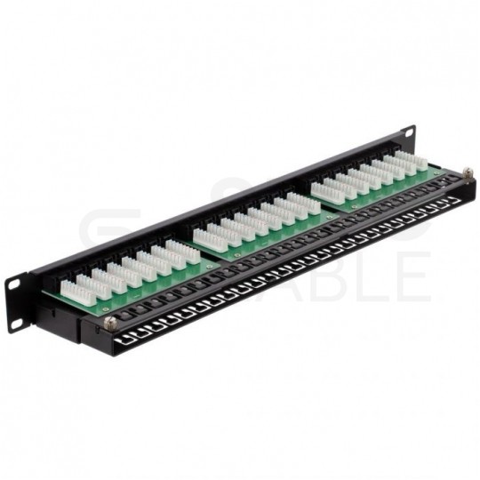 Patch panel RACK 19" kat.6 48p UTP z półką 1U NEKU