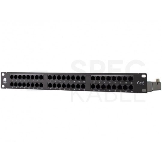 Patch panel RACK 19" kat.6 48p UTP z półką 1U NEKU