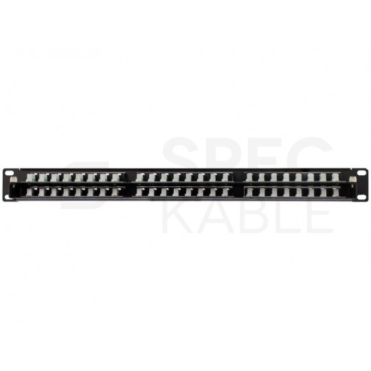 Patch panel RACK 19" kat.6 48p UTP z półką 1U NEKU