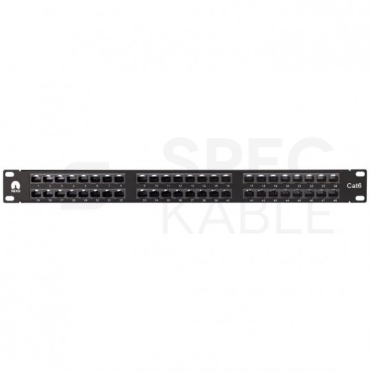 Patch panel RACK 19" kat.6 48p UTP z półką 1U NEKU