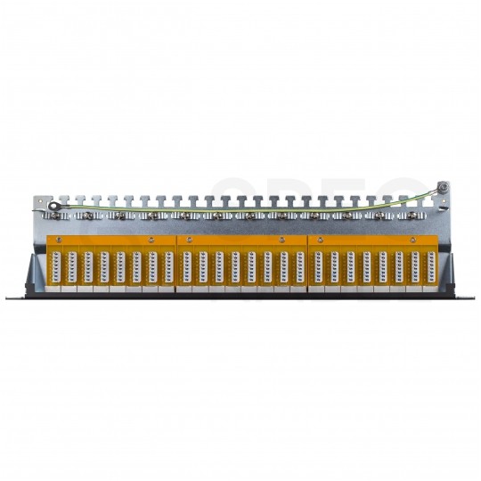 Patch panel RACK 19" kat.6A 24p FTP z półką 1U czarny NEKU