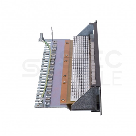 Patch panel RACK 19" kat.6A 24p FTP z półką 1U czarny NEKU