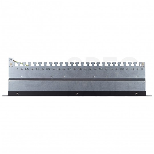 Patch panel RACK 19" kat.6A 24p FTP z półką 1U czarny NEKU