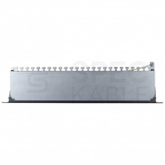 Patch panel RACK 19" kat.6A 24p FTP z półką 1U czarny NEKU