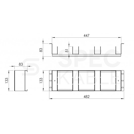 Patch panel telefoniczny RACK 19" 3U na 18 złączy LSA (180 par)