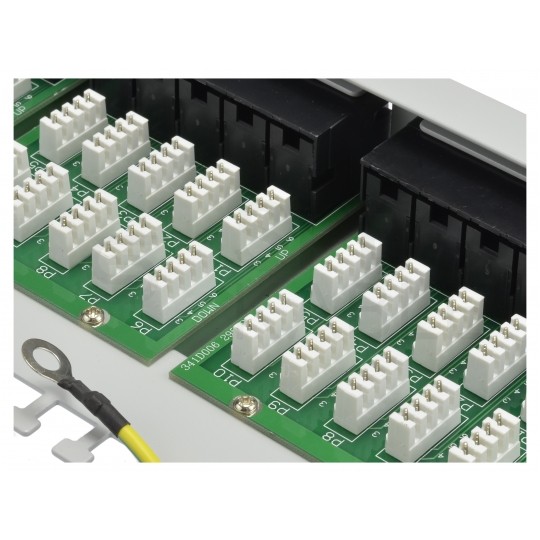 Patch panel telefoniczny RACK 19" kat.3 50xRJ45 8P4C 1U szary