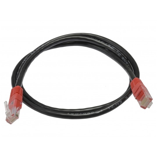 Patchcord crossover UTP kat.5e kabel sieciowy LAN skrosowany 2x RJ45 linka czarny 1m ACT