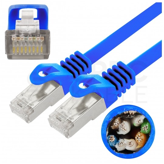 Patchcord FTP kat.5e kabel sieciowy LAN 2x RJ45 linka niebieski 2m NEKU