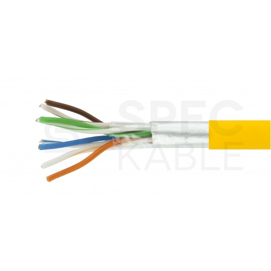Patchcord FTP kat.5e kabel sieciowy LAN 2x RJ45 linka PVC żółty 0,5m NEKU
