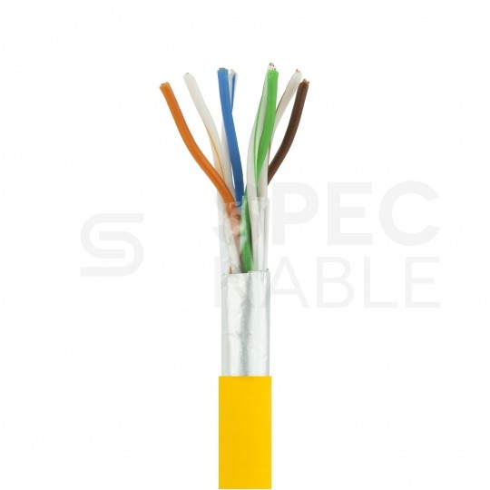 Patchcord FTP kat.5e kabel sieciowy LAN 2x RJ45 linka PVC żółty 0,5m NEKU