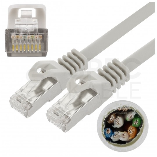 Patchcord FTP kat.5e kabel sieciowy LAN 2x RJ45 linka szary 10m NEKU