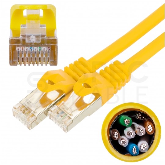 Patchcord FTP kat.5e kabel sieciowy LAN 2x RJ45 linka żółty 2m NEKU