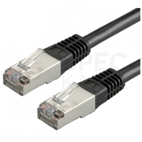 Patchcord S/FTP kat.6 PiMF kabel sieciowy LAN 2x RJ45 linka czarny 3m VALUE