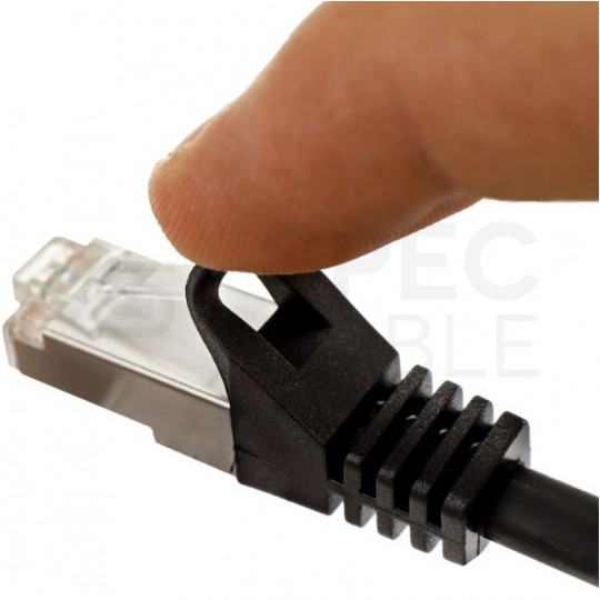 Patchcord S/FTP kat.6A PiMF kabel sieciowy LAN 2x RJ45 linka LSOH czarny 1m NEKU
