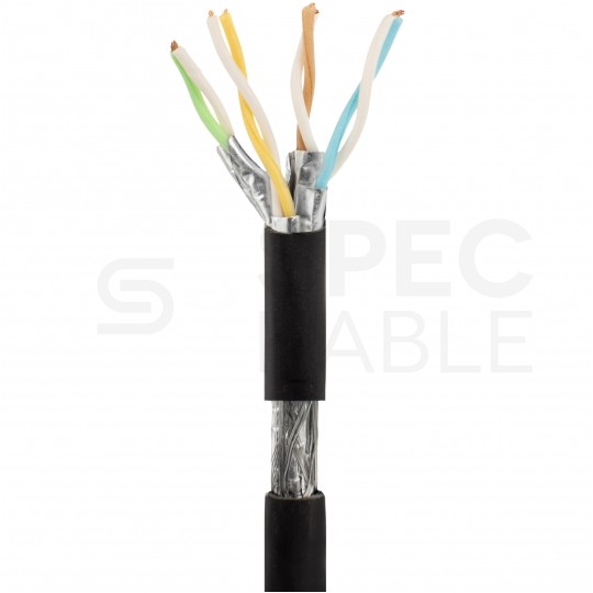 Patchcord S/FTP kat.6A PiMF kabel sieciowy LAN 2x RJ45 linka LSOH czarny 2m NEKU