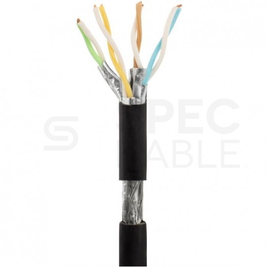 Patchcord S/FTP kat.6A PiMF kabel sieciowy LAN 2x RJ45 linka LSOH czarny 5m NEKU