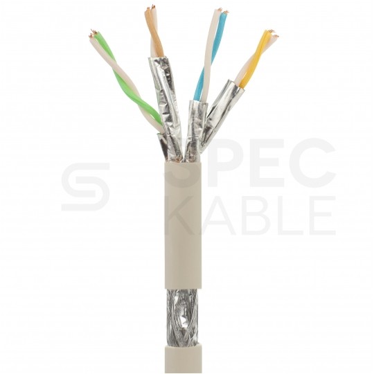Patchcord S/FTP kat.6A PiMF kabel sieciowy LAN 2x RJ45 linka LSOH szary 2m NEKU