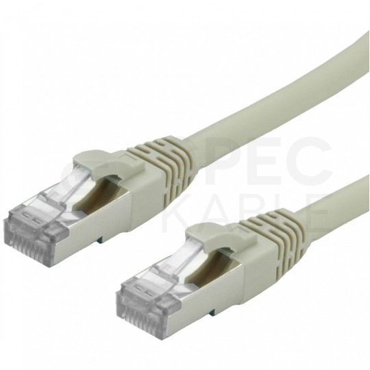 Patchcord S/FTP kat.6A PiMF kabel sieciowy LAN 2x RJ45 linka PoE szary 2m GT NETWORKS