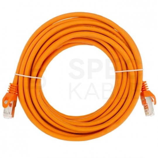 Patchcord S/FTP kat.7 PiMF kabel sieciowy LAN 2x RJ45 linka LSOH pomarańczowy 10m NEKU
