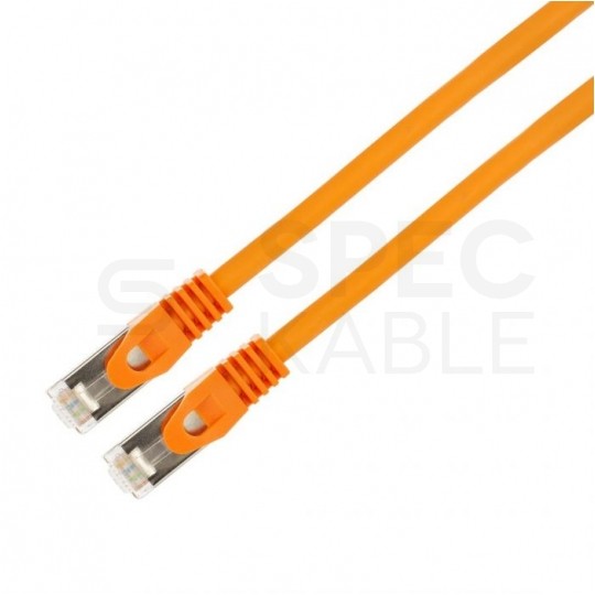 Patchcord S/FTP kat.7 PiMF kabel sieciowy LAN 2x RJ45 linka LSOH pomarańczowy 10m NEKU