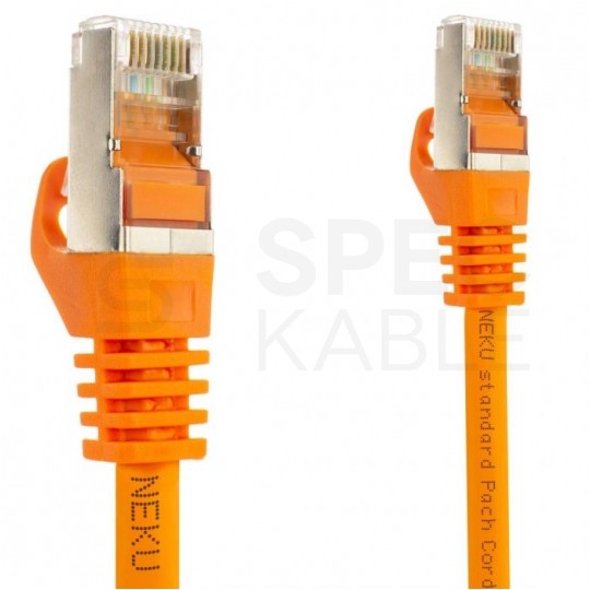 Patchcord S/FTP kat.7 PiMF kabel sieciowy LAN 2x RJ45 linka LSOH pomarańczowy 15m NEKU