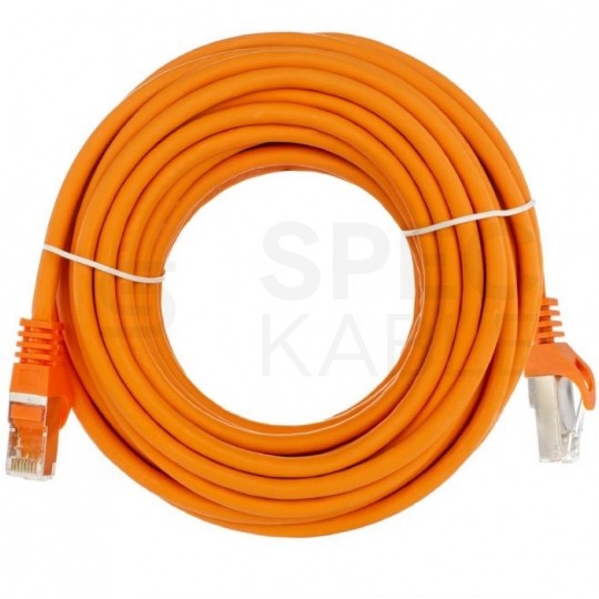 Patchcord S/FTP kat.7 PiMF kabel sieciowy LAN 2x RJ45 linka LSOH pomarańczowy 15m NEKU