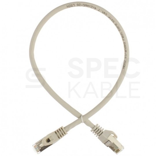 Patchcord S/FTP kat.7 PiMF kabel sieciowy LAN 2x RJ45 linka LSOH szary 1m NEKU