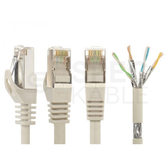 Patchcord S/FTP kat.7 PiMF kabel sieciowy LAN 2x RJ45 linka LSOH szary 20m NEKU