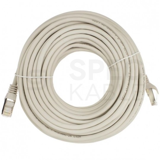 Patchcord S/FTP kat.7 PiMF kabel sieciowy LAN 2x RJ45 linka LSOH szary 20m NEKU