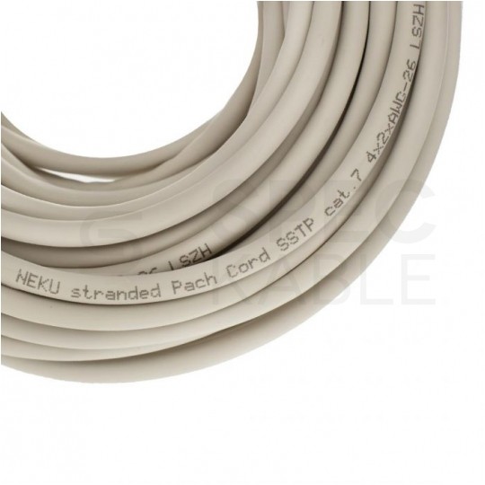 Patchcord S/FTP kat.7 PiMF kabel sieciowy LAN 2x RJ45 linka LSOH szary 5m NEKU