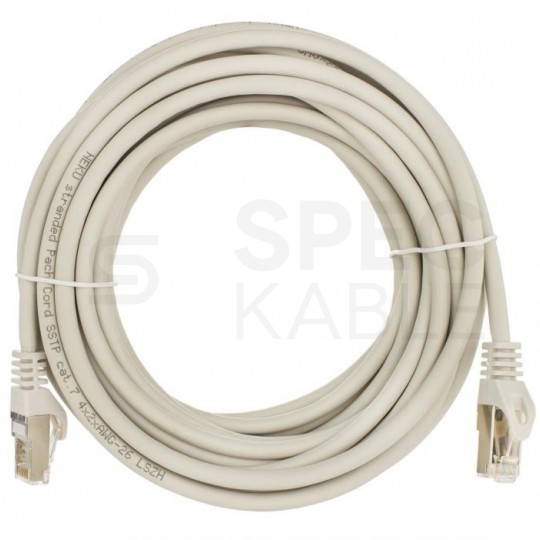Patchcord S/FTP kat.7 PiMF kabel sieciowy LAN 2x RJ45 linka LSOH szary 7m NEKU