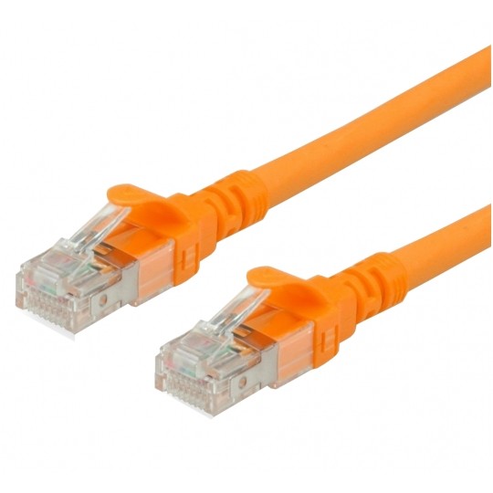 Patchcord S/FTP kat.7 PiMF kabel sieciowy LAN 2x RJ45 linka PoE pomarańczowy 1m