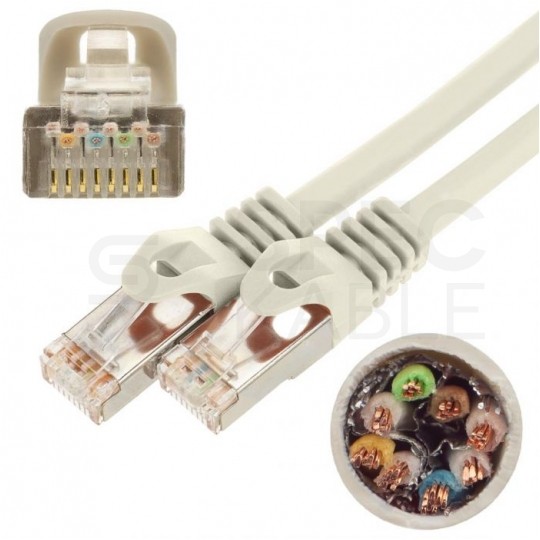 Patchcord S/FTP kat.7 PiMF kabel sieciowy LAN 2x RJ45 linka PoE szary 1m NEKU