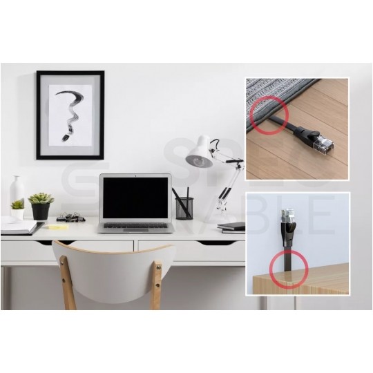 Patchcord S/STP kat.7 kabel sieciowy LAN 2x RJ45 płaski linka PoE czarny 3m UNITEK