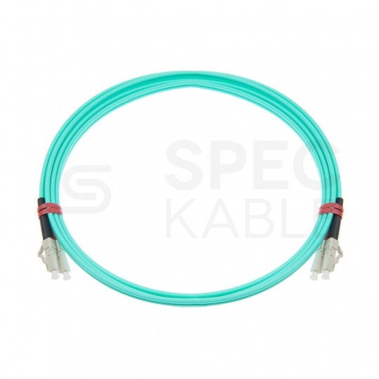 Patchcord światłowodowy FO MM LC/UPC-LC/UPC duplex 50/125 OM3 2.0mm aqua 3m PFOT