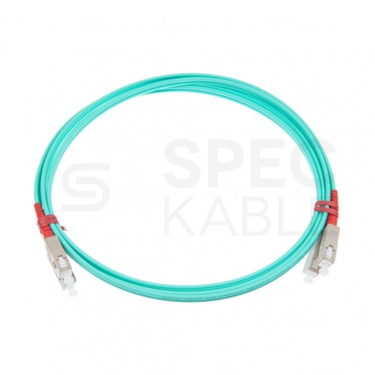 Patchcord światłowodowy FO MM LC/UPC-LC/UPC duplex 50/125 OM3 2.8mm aqua 5m PFOT