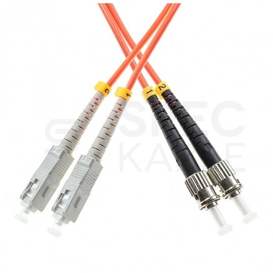 Patchcord światłowodowy FO MM SC-ST duplex 50/125 OM2 2m WAVE OPTICS