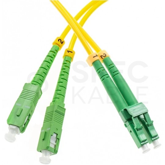 Patchcord światłowodowy FO SM LC/APC-SC/APC duplex 9/125 1m WAVE OPTICS