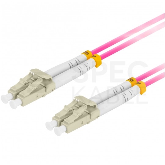 Patchcord światłowodowy MM LC/UPC-LC/UPC duplex 3mm OM4 magenta 1m LANBERG