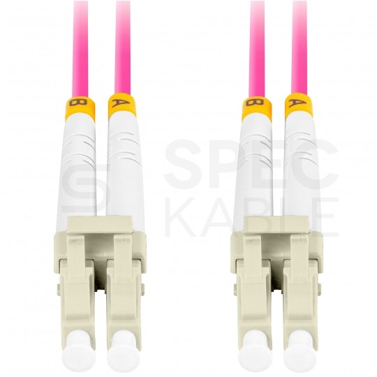 Patchcord światłowodowy MM LC/UPC-LC/UPC duplex 3mm OM4 magenta 2m LANBERG