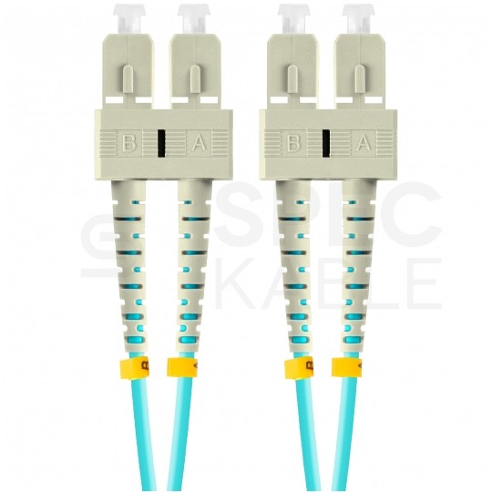 Patchcord światłowodowy MM SC/UPC-SC/UPC duplex 3mm OM3 aqua 5m LANBERG