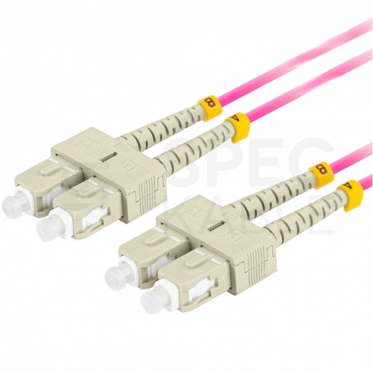 Patchcord światłowodowy MM SC/UPC-SC/UPC duplex 3mm OM4 magenta 2m LANBERG