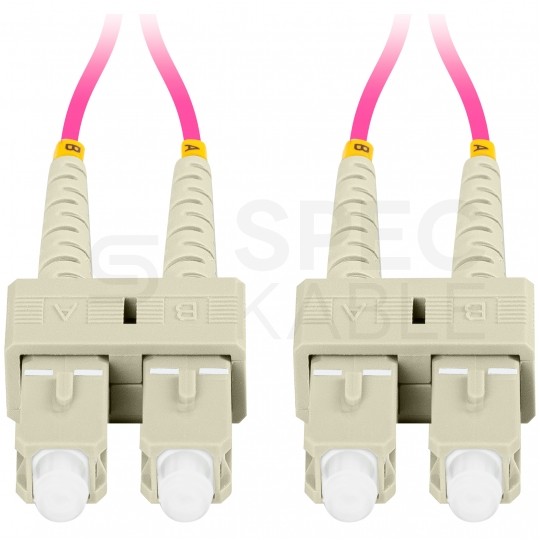 Patchcord światłowodowy MM SC/UPC-SC/UPC duplex 3mm OM4 magenta 5m LANBERG