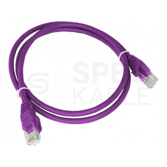 Patchcord U/UTP kat.6A kabel sieciowy LAN 2x RJ45 linka LSOH fioletowy 0,25m Alantec